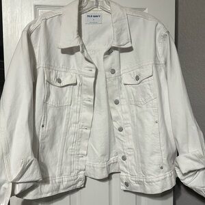 Old Navy White Denim Jean Jacket Sz XL